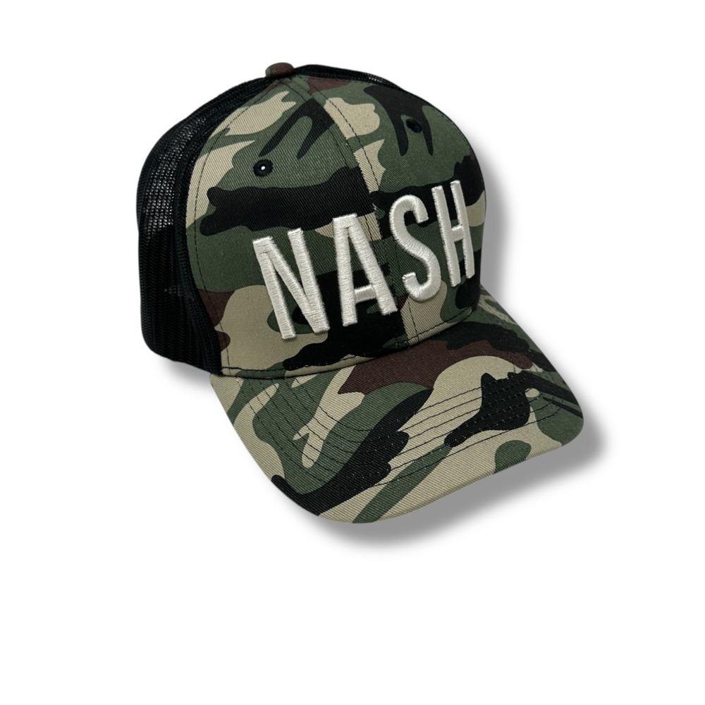 NASH Nashville Collection Camo Black‎ Flag Mesh Snapback Hat Baseball Cap NEW